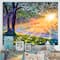 Designart - Dawn Sunshine Light By The River - Farmhouse Canvas Wall Art Print